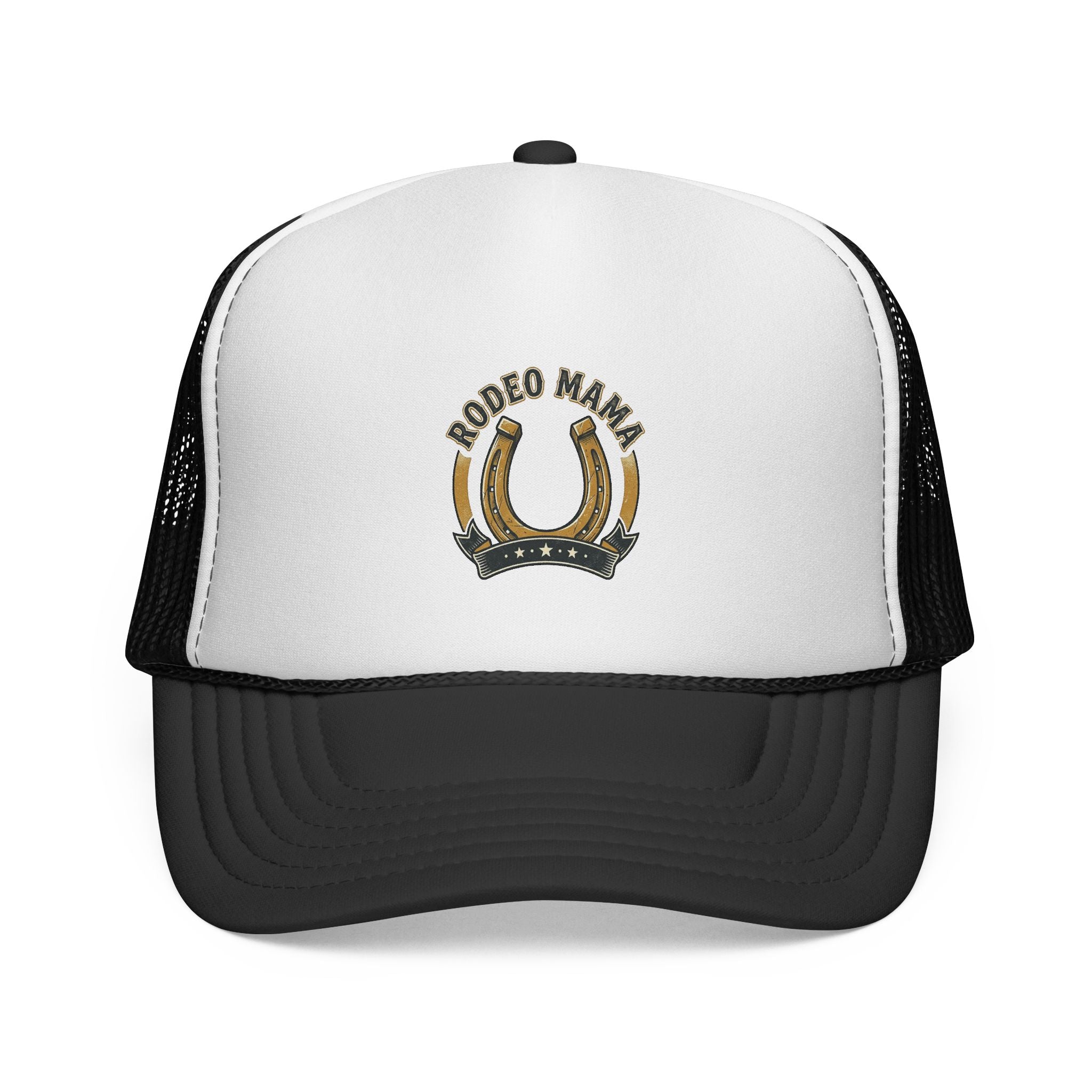 Rodeo Mama Trucker Cap – Western Horseshoe Mesh Hat