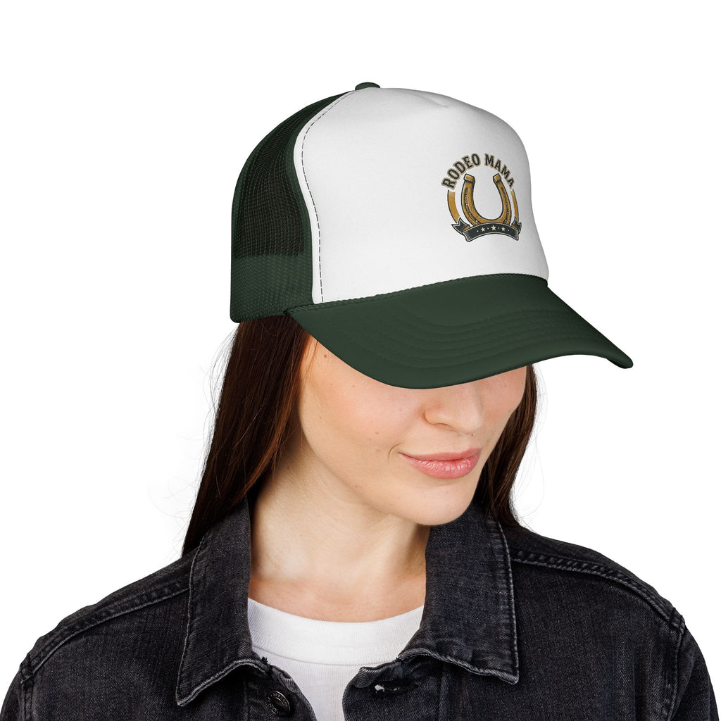 Rodeo Mama Trucker Cap – Western Horseshoe Mesh Hat