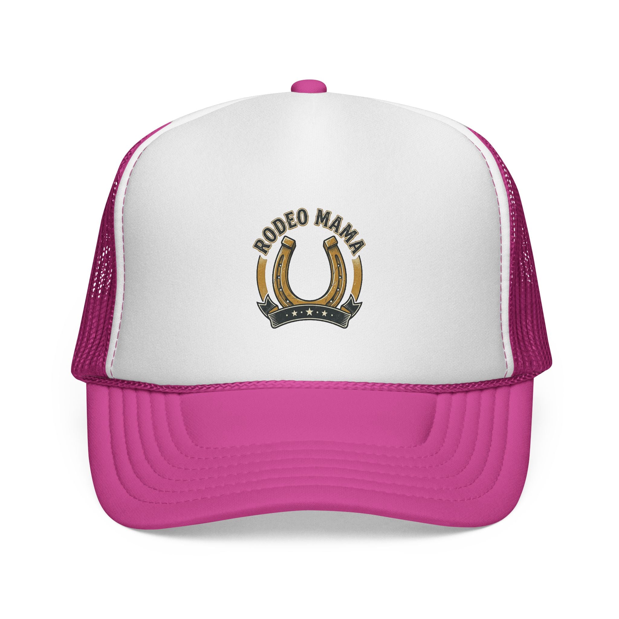 Rodeo Mama Trucker Cap – Western Horseshoe Mesh Hat