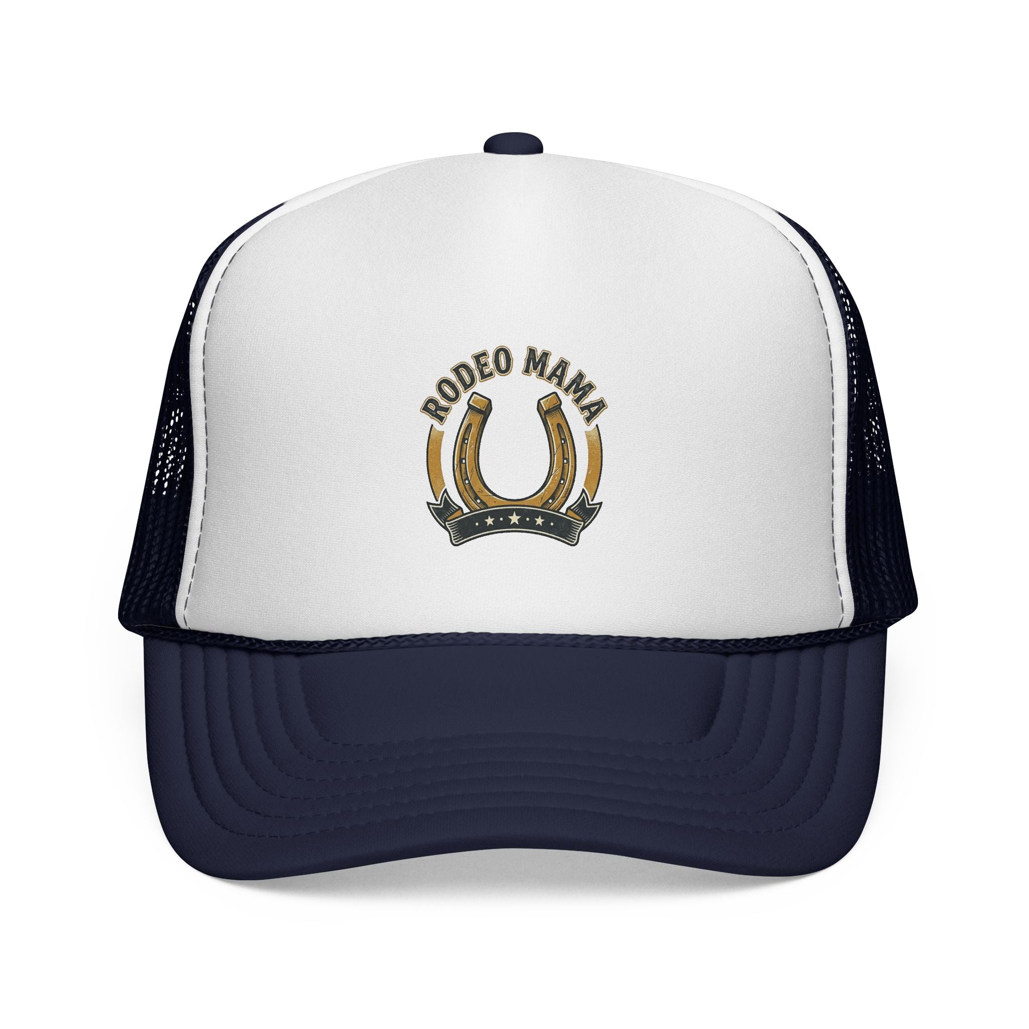 Rodeo Mama Trucker Cap – Western Horseshoe Mesh Hat