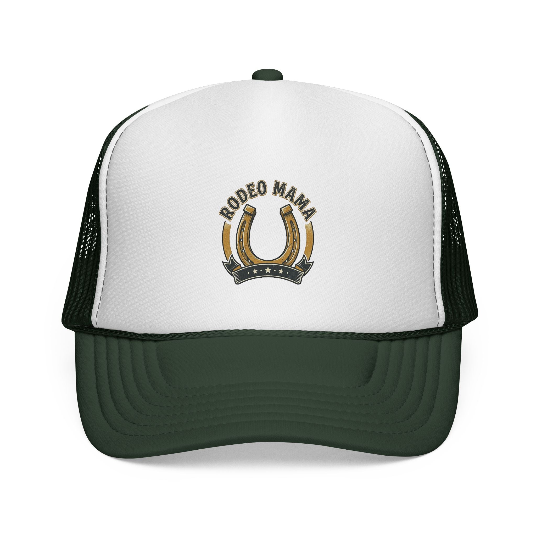 Rodeo Mama Trucker Cap – Western Horseshoe Mesh Hat